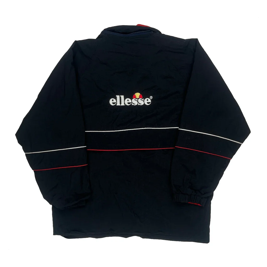 Sports Ellesse Spellout Jacket - Large Black Polyester - Image 2