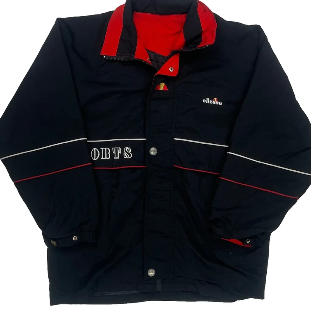 Sports Ellesse Spellout Jacket - Large Black Polyester - Image 4