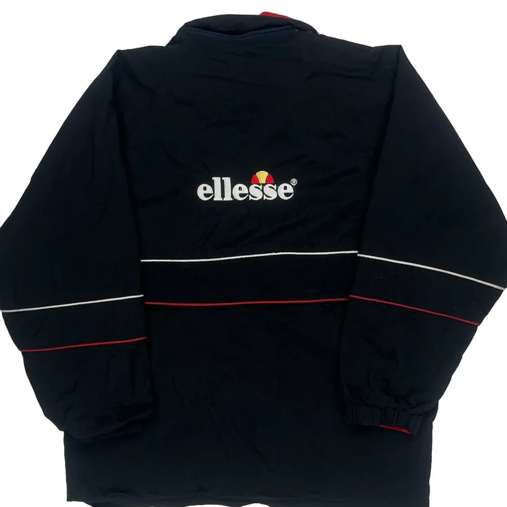 Sports Ellesse Spellout Jacket - Large Black Polyester - Image 7