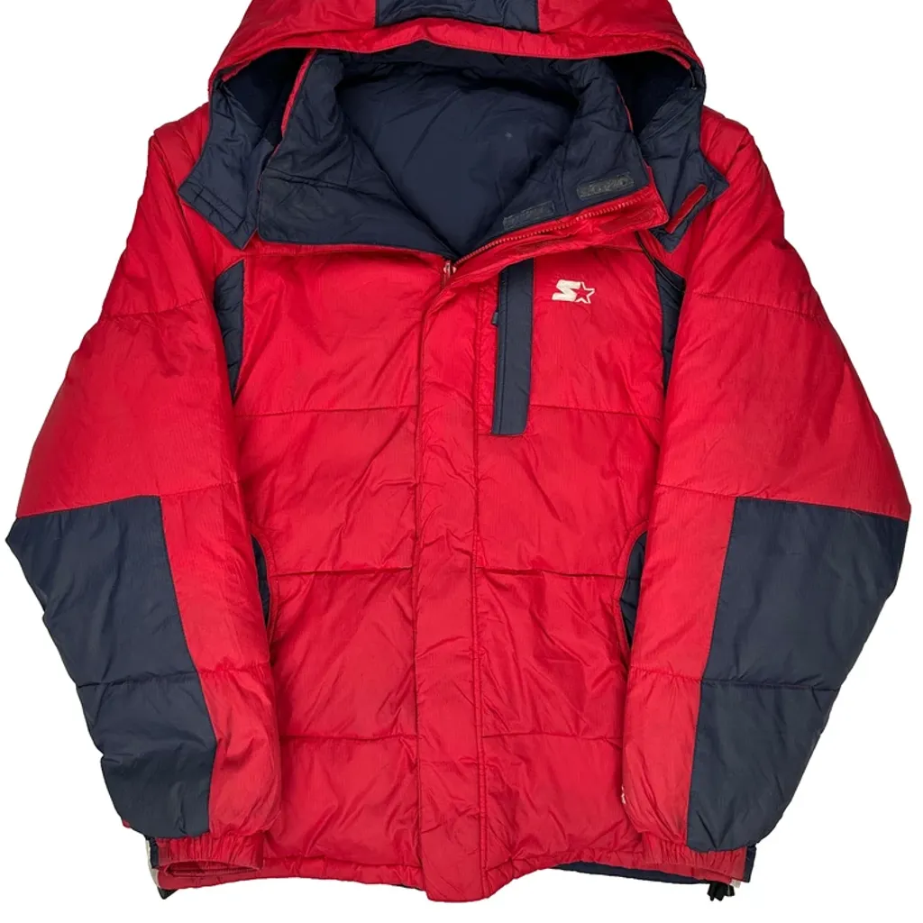 Sports Navy Starter Puffer - Medium Red Nylon - Image 5