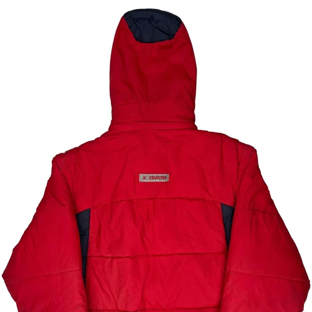Sports Navy Starter Puffer - Medium Red Nylon - Image 6