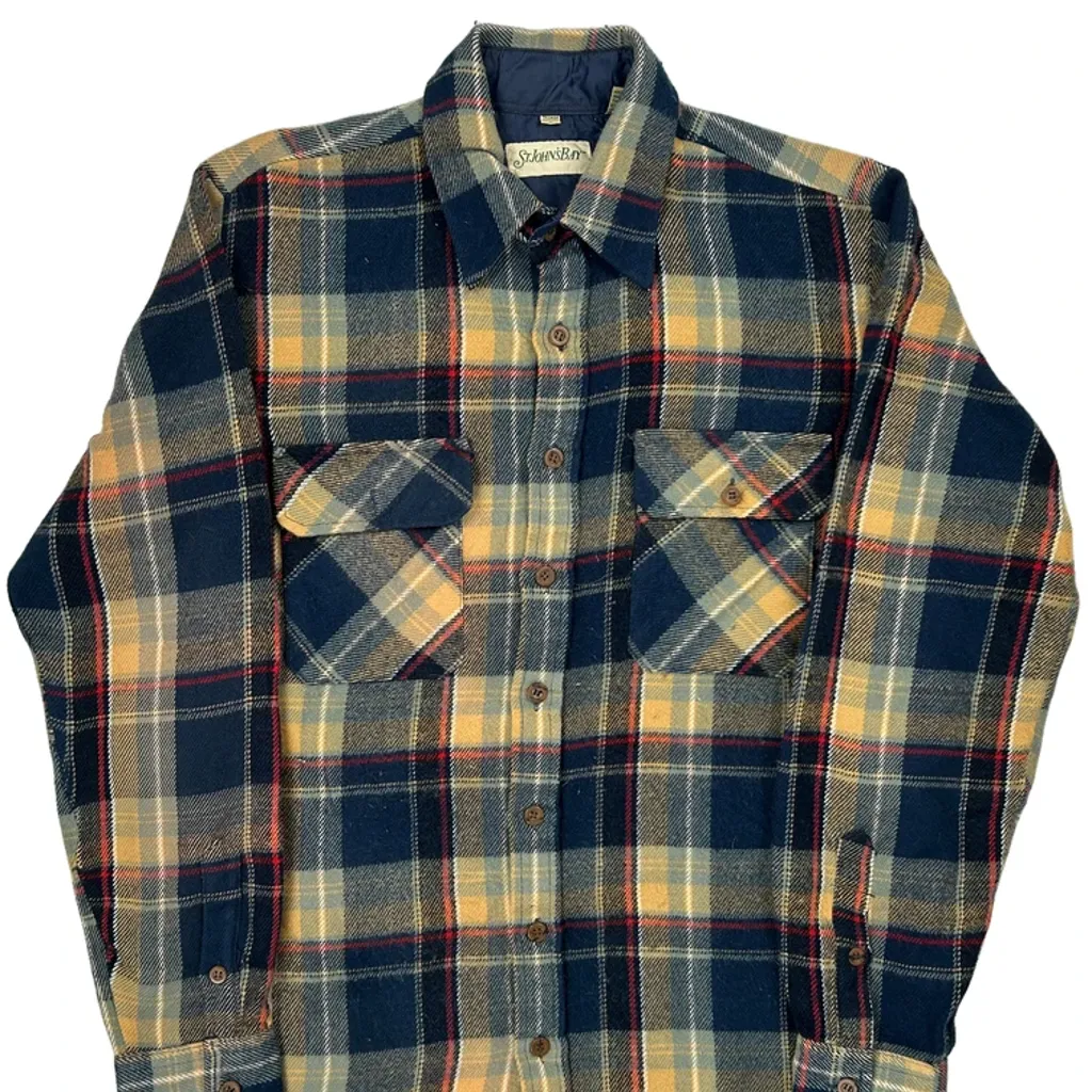 St. Johns Bay Checked Flannel Shirt - Medium Blue Acrylic - Image 5