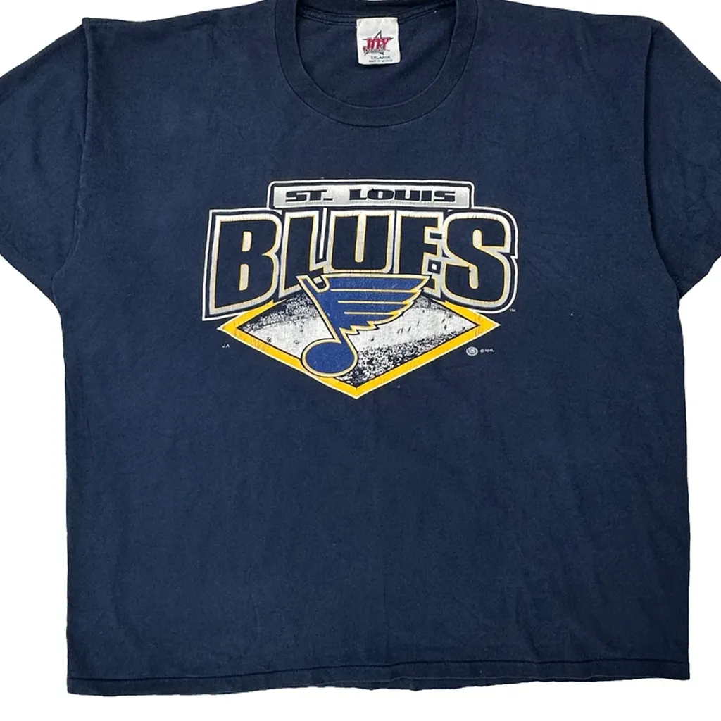 St. Louis Blues Joy Athletics Single Stitch T-Shirt - 2XL Blue Cotton - Image 5
