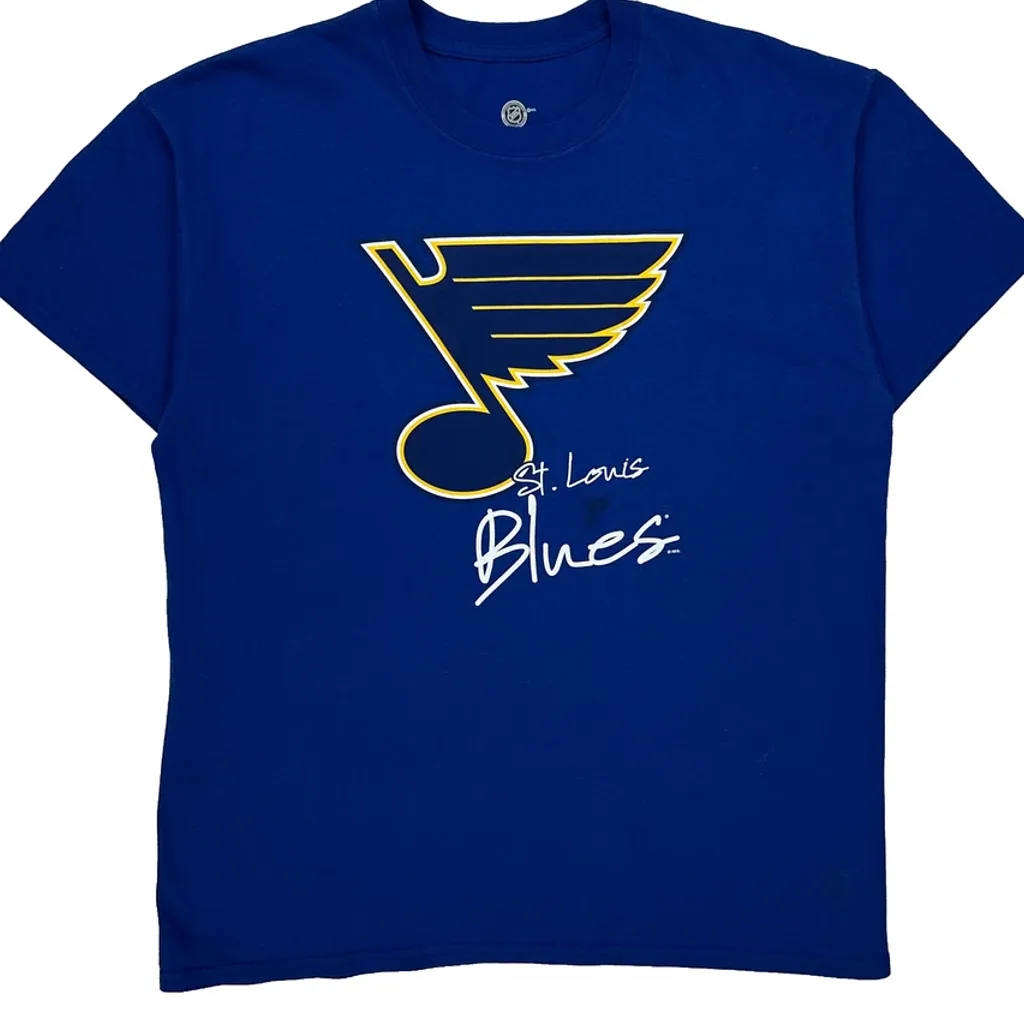 St. Louis Blues Nhl T-Shirt - Large Blue Cotton - Image 4