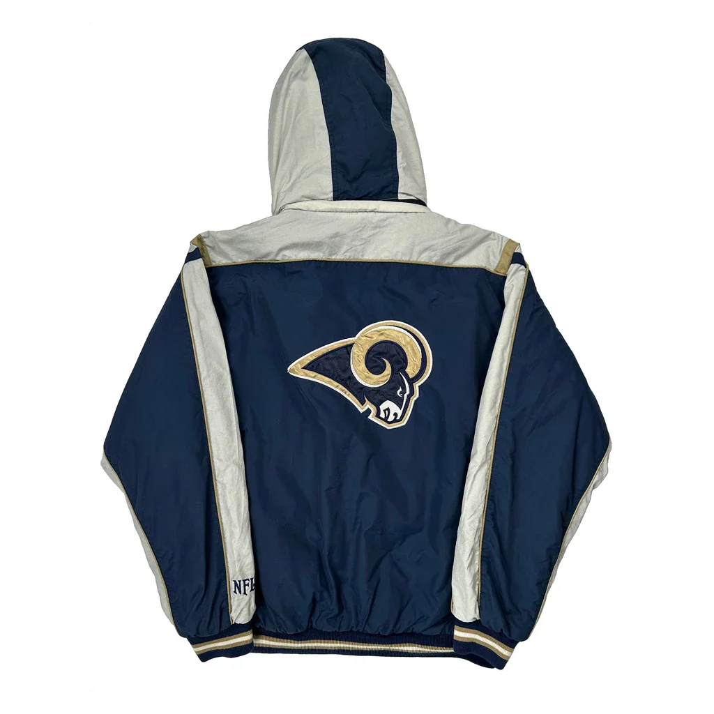 St. Louis Rams Nfl Windbreaker - Medium Blue Polyester - Image 2