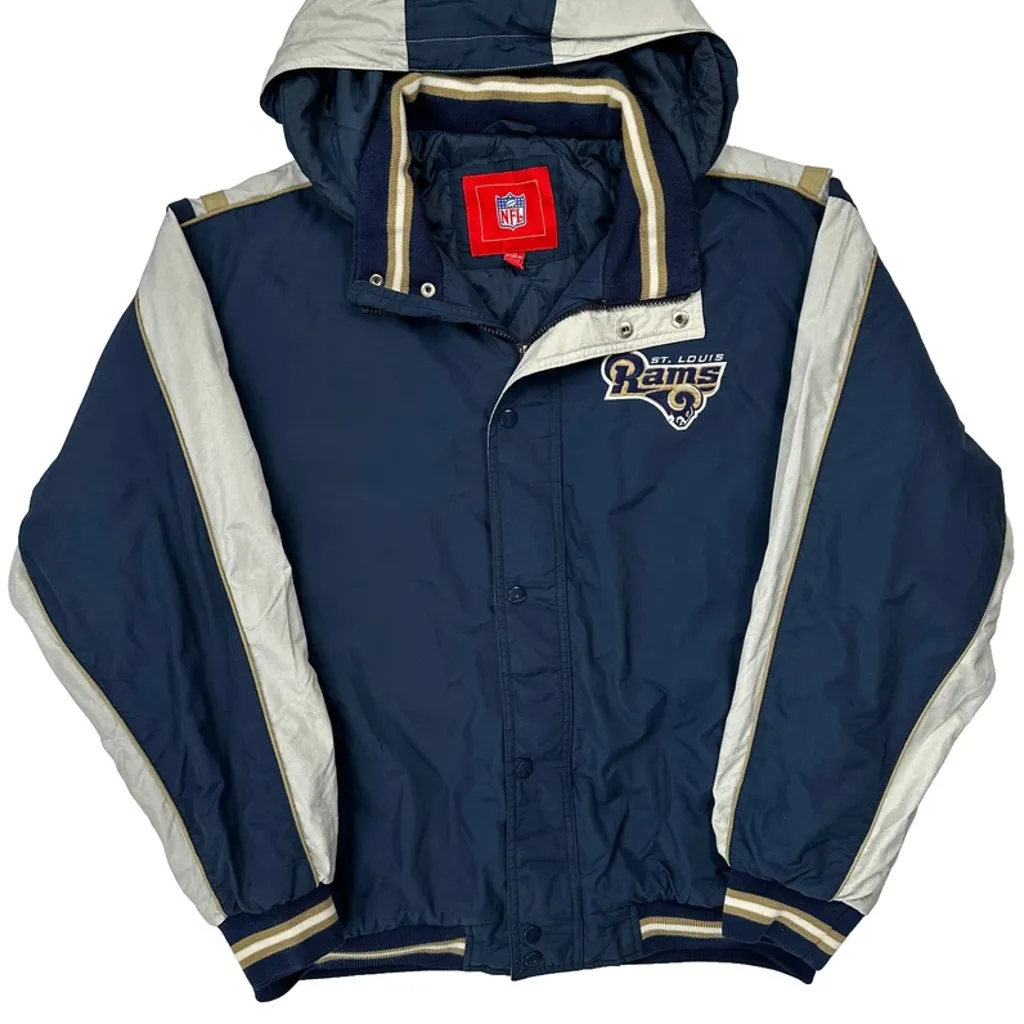 St. Louis Rams Nfl Windbreaker - Medium Blue Polyester - Image 4