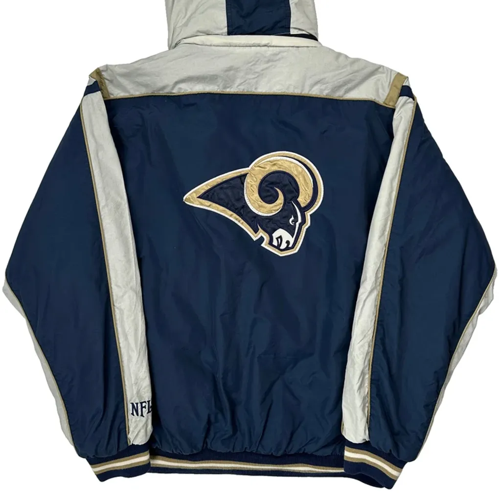 St. Louis Rams Nfl Windbreaker - Medium Blue Polyester - Image 6