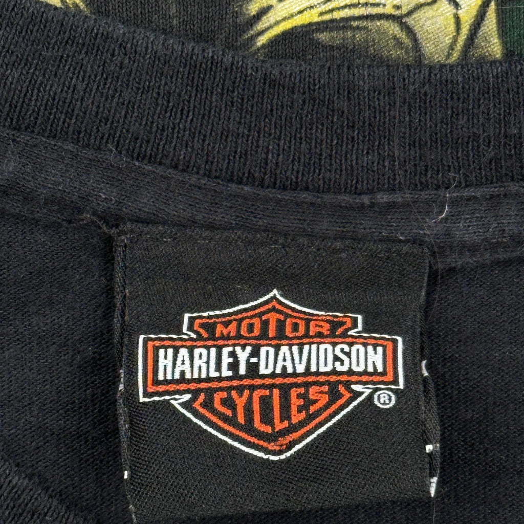 St. Patrick'S Day Theme Harley Davidson Graphic T-Shirt - Large Black Cotton - Image 4
