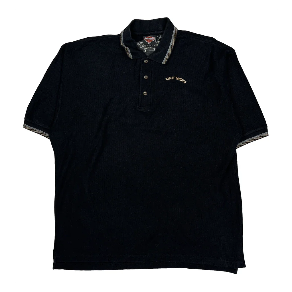 St. Thomas US Virgin Islands Harley Davidson Polo Shirt - XL Black Cotton