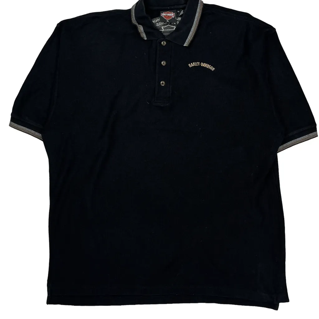 St. Thomas US Virgin Islands Harley Davidson Polo Shirt - XL Black Cotton - Image 4
