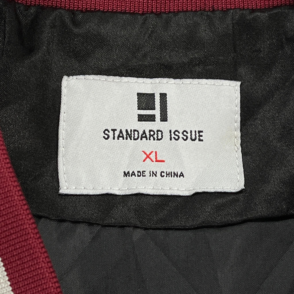 Standard Issue Graphic Souvenir Satin Varsity Jacket - XL Black Polyester - Image 3