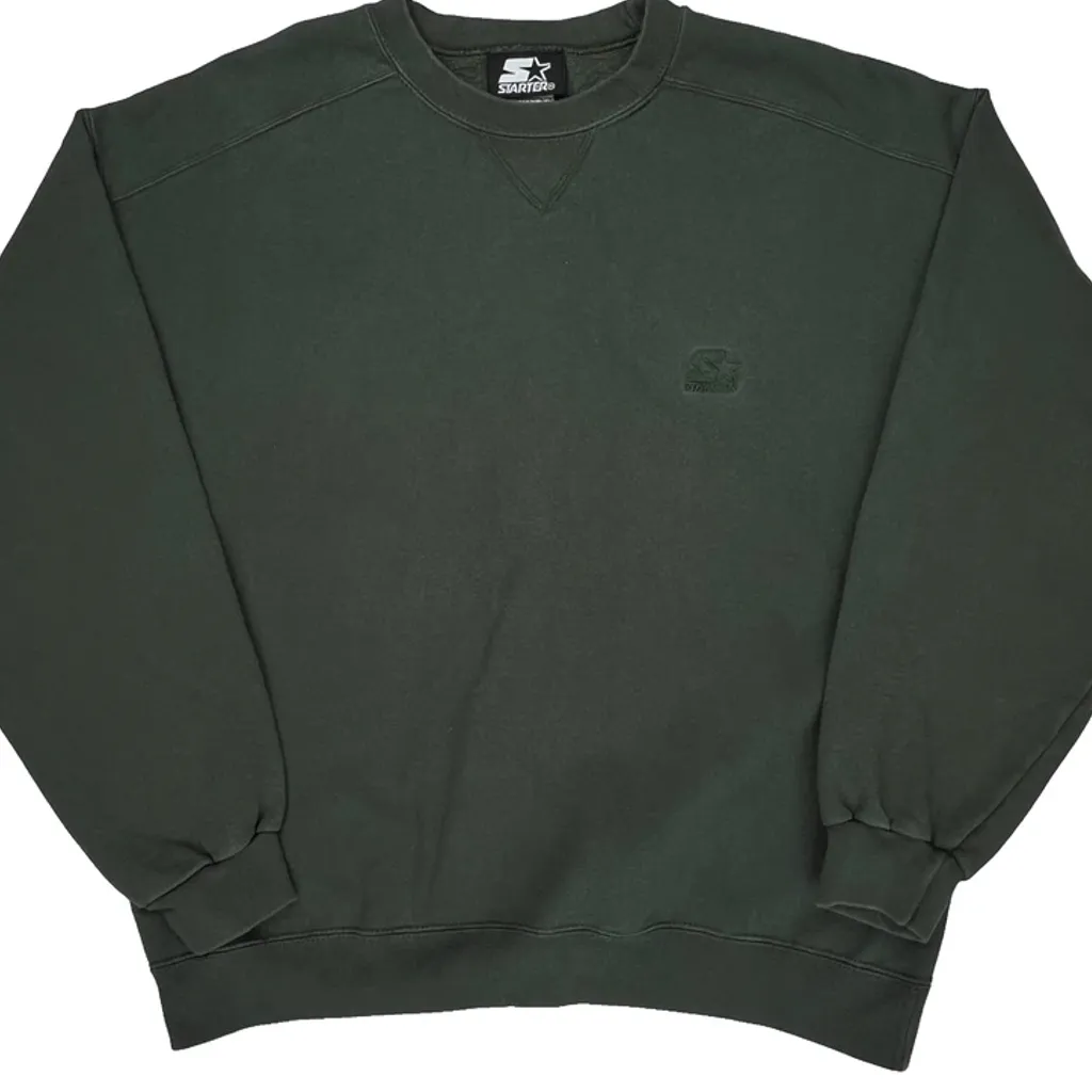 Starter Sweatshirt - Medium Green Cotton Blend - Image 4