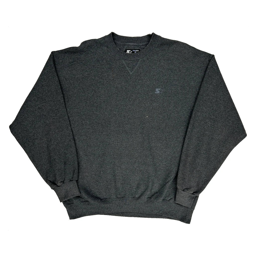 Starter Sweatshirt - Large Grey Cotton Blend