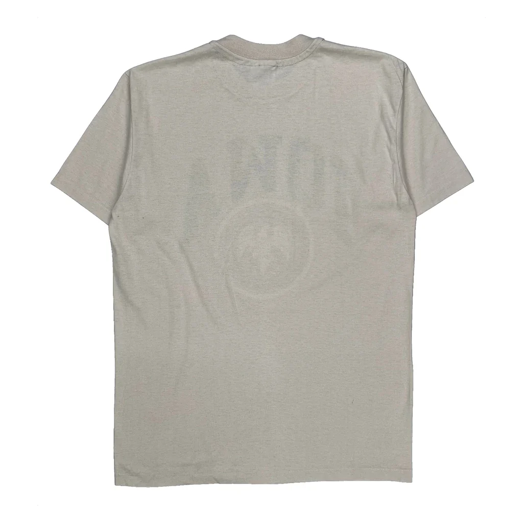 State University Of Iowa Hanes College T-Shirt - Large Beige Cotton Blend - Image 2