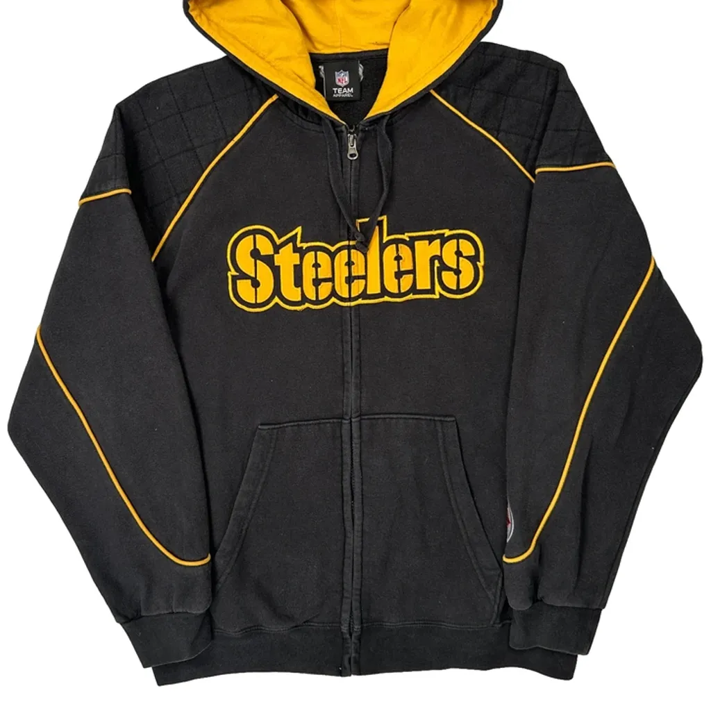 Steelers N.F.L. Team Apparel Hoodie - XL Black Cotton - Image 4
