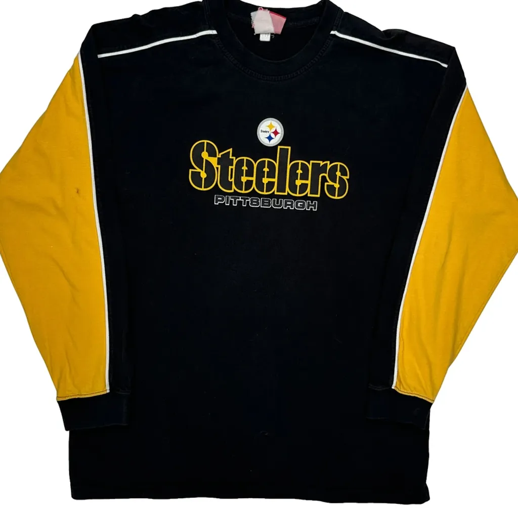 Steelers Nfl Long Sleeve T-Shirt - Large Black Cotton - Image 6