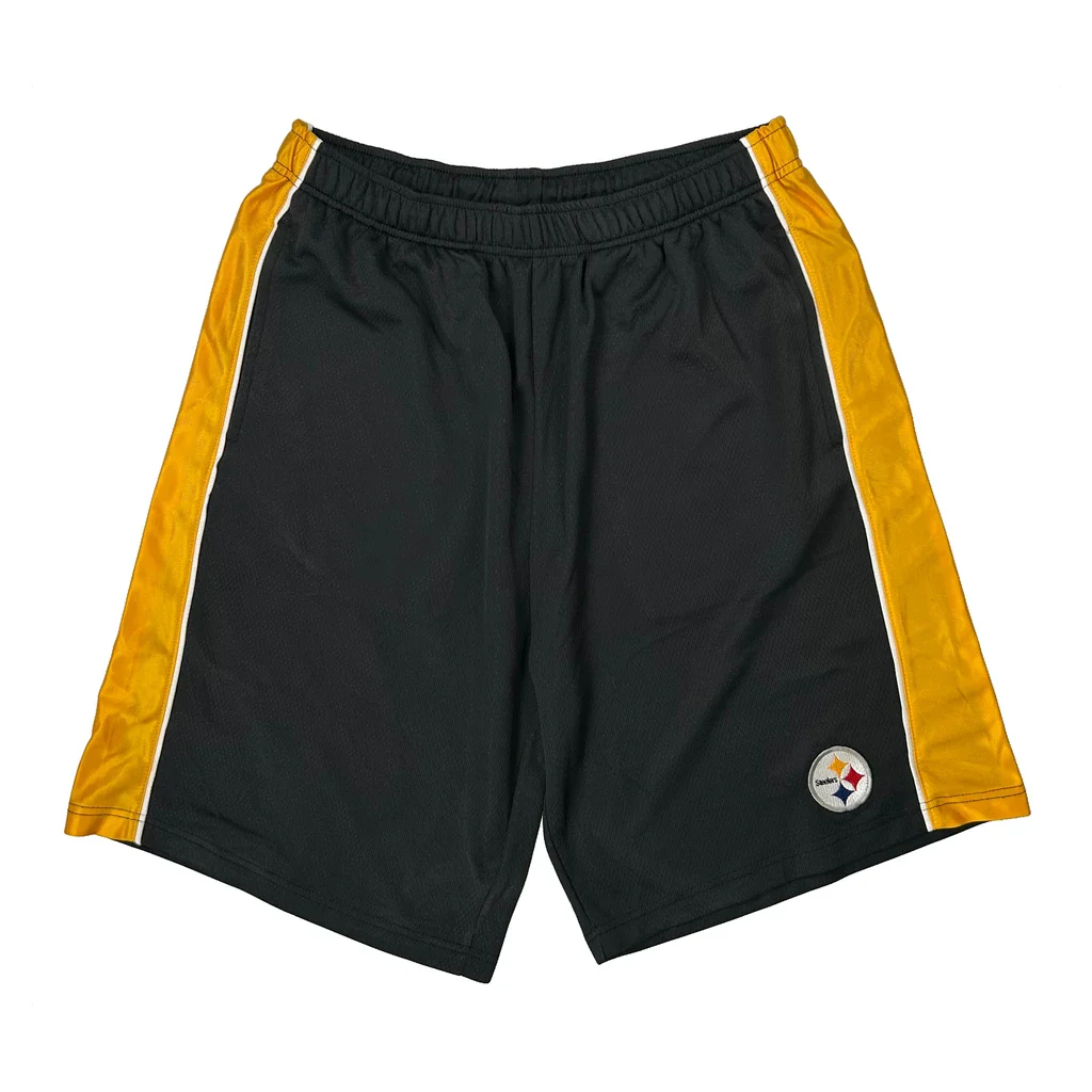 Steelers Nfl Sport Shorts - Large Black Polyester