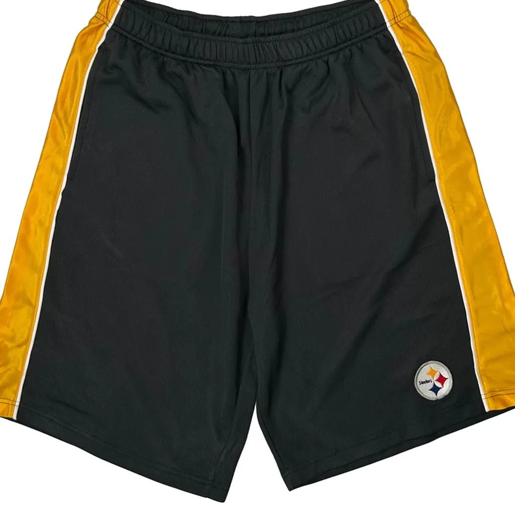 Steelers Nfl Sport Shorts - Large Black Polyester - Image 5