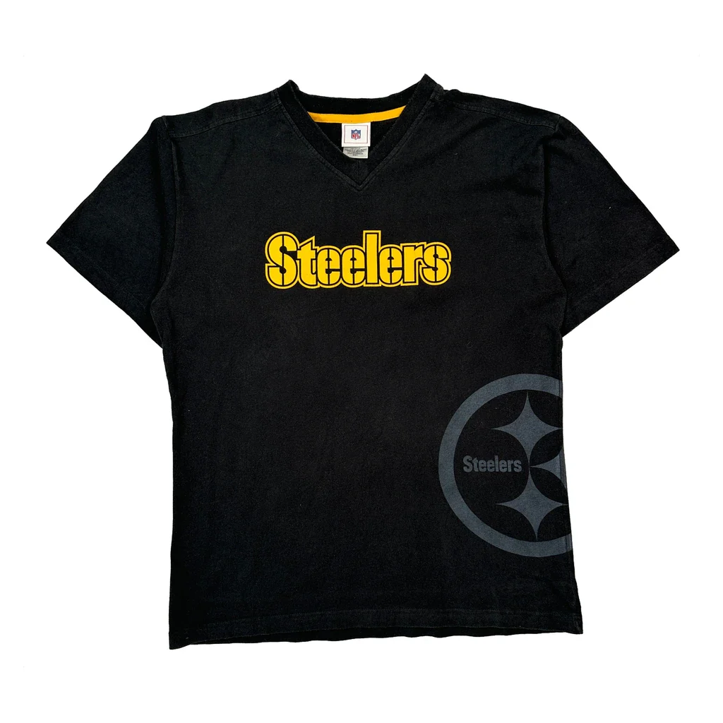 Steelers Nfl T-Shirt - Large Black Cotton