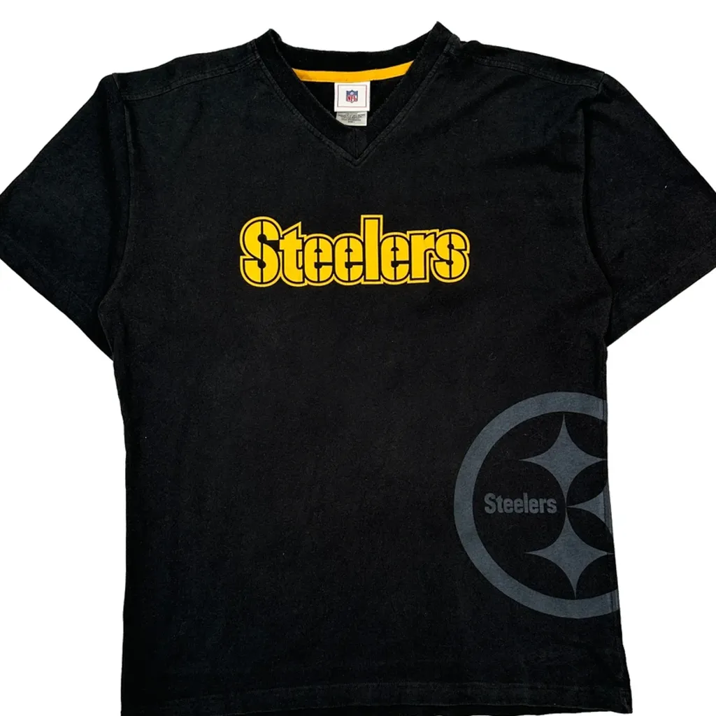 Steelers Nfl T-Shirt - Large Black Cotton - Image 4