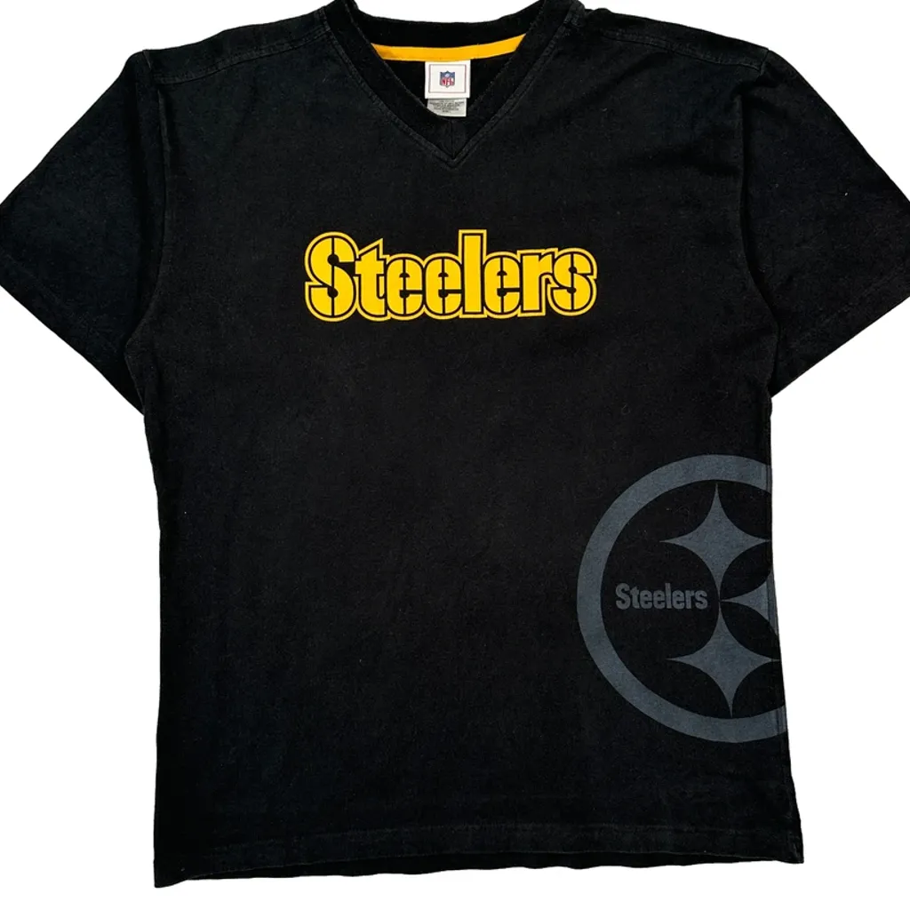 Steelers Nfl T-Shirt - Large Black Cotton - Image 5