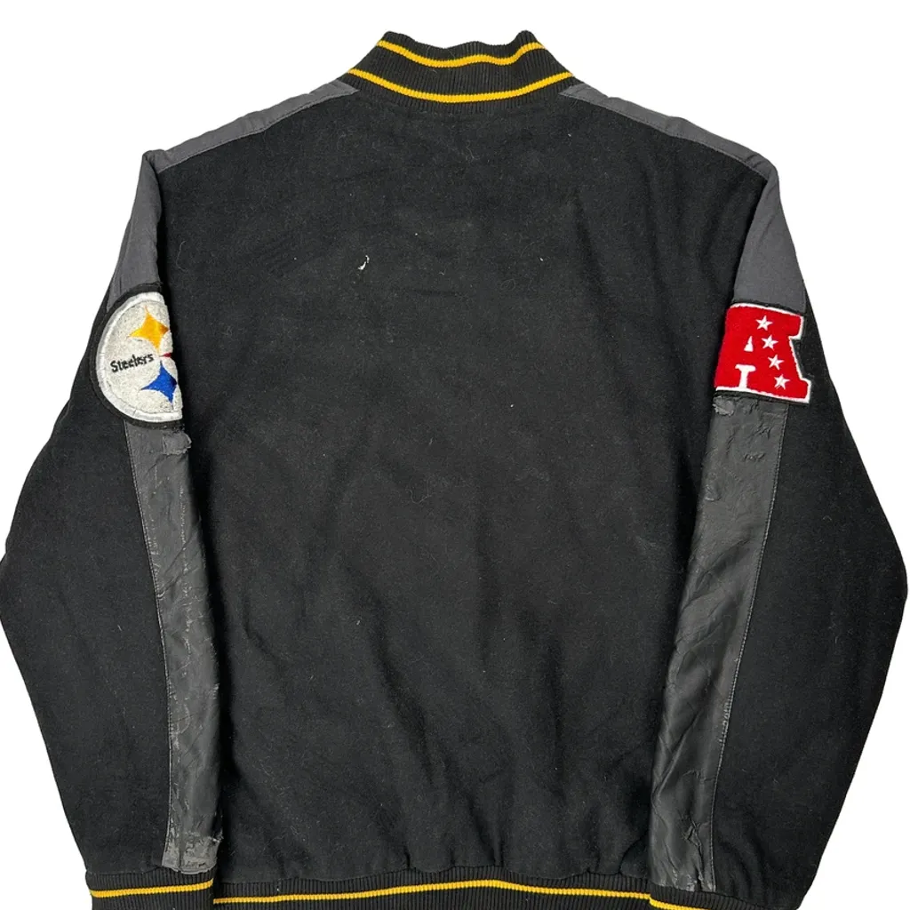 Steelers Nfl Football Varsity Jacket - XL Black Wool Blend - Image 7