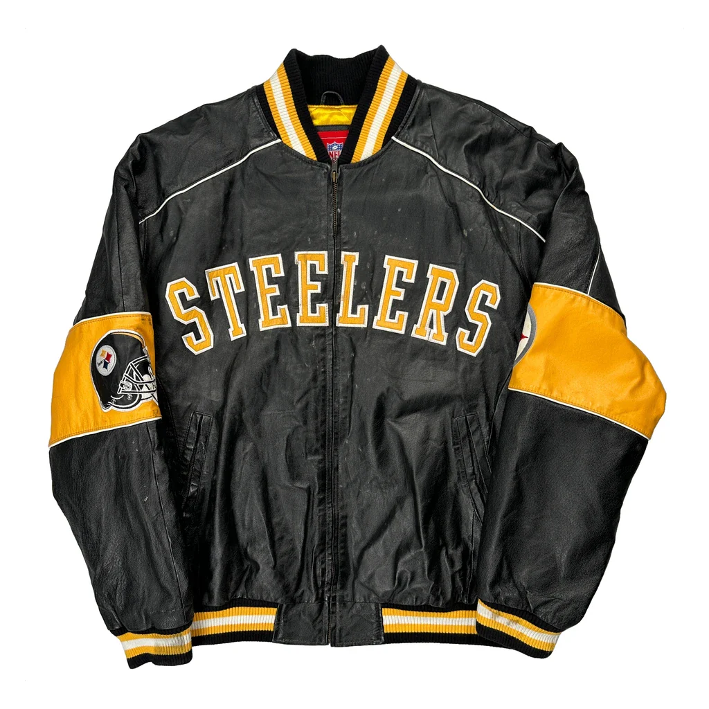 Steelers Nfl Football Varsity Jacket - 2XL Black Polyester
