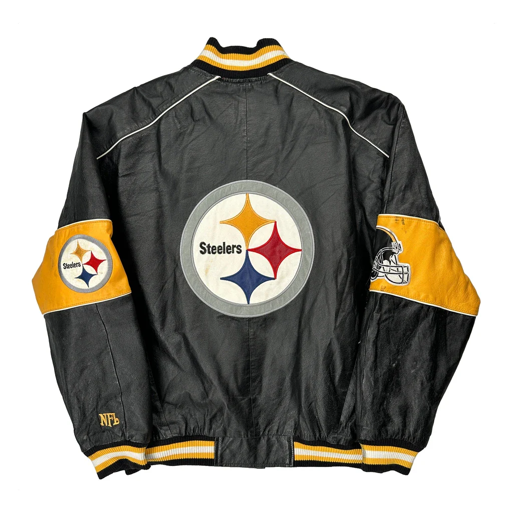 Steelers Nfl Football Varsity Jacket - 2XL Black Polyester - Image 2