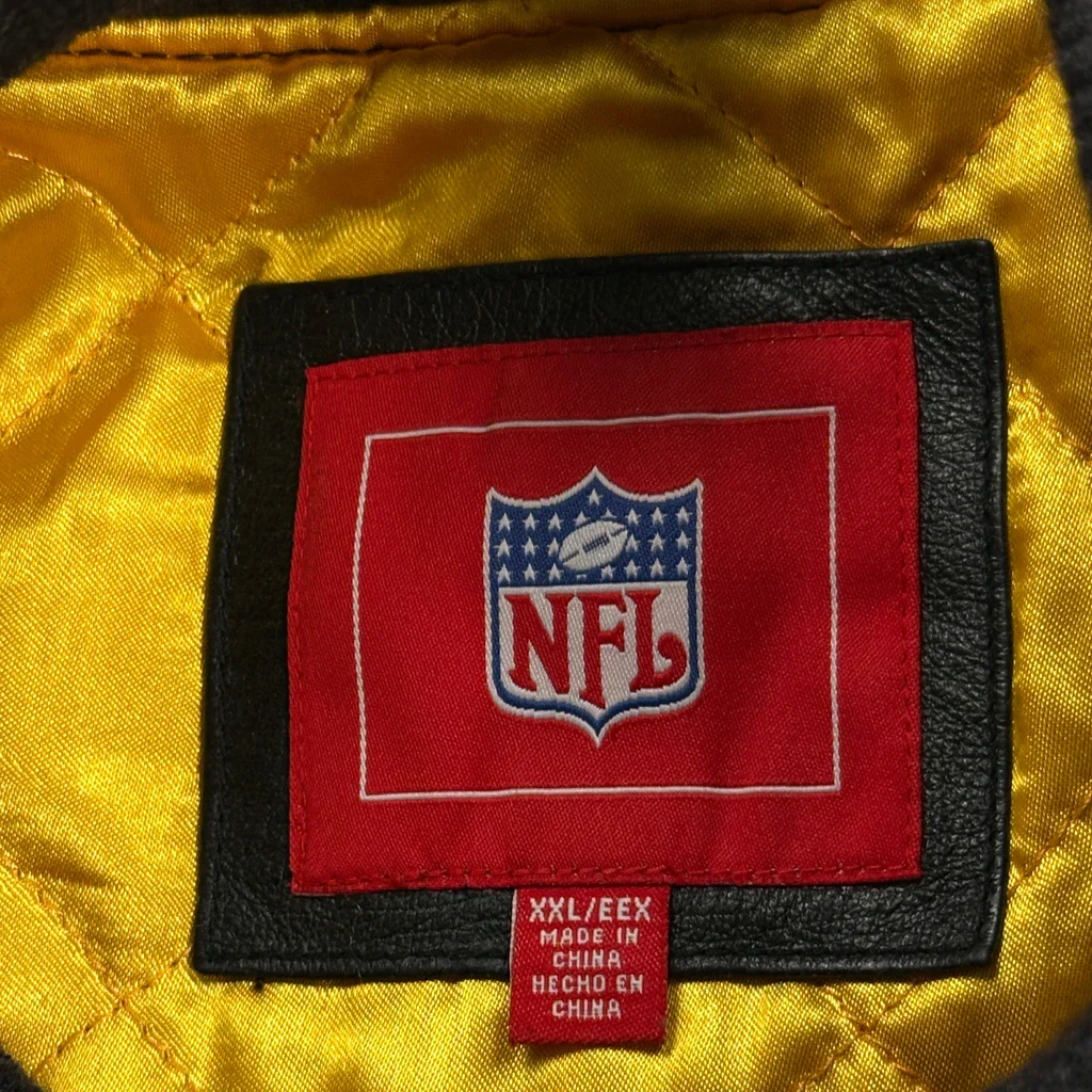 Steelers Nfl Football Varsity Jacket - 2XL Black Polyester - Image 3