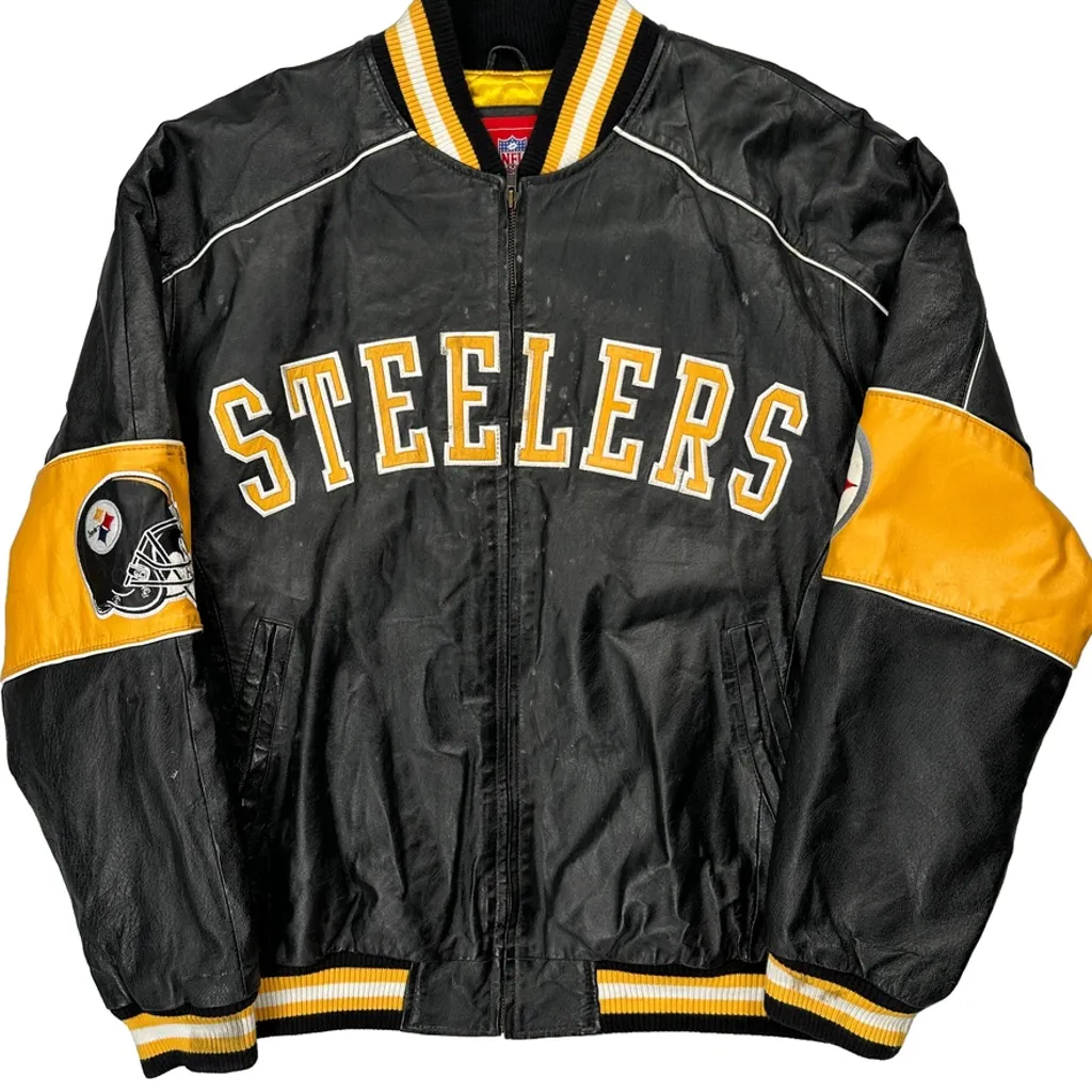 Steelers Nfl Football Varsity Jacket - 2XL Black Polyester - Image 5