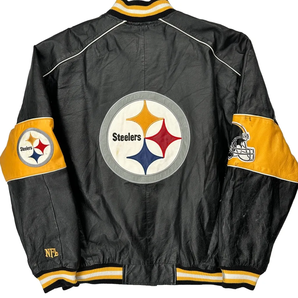 Steelers Nfl Football Varsity Jacket - 2XL Black Polyester - Image 6