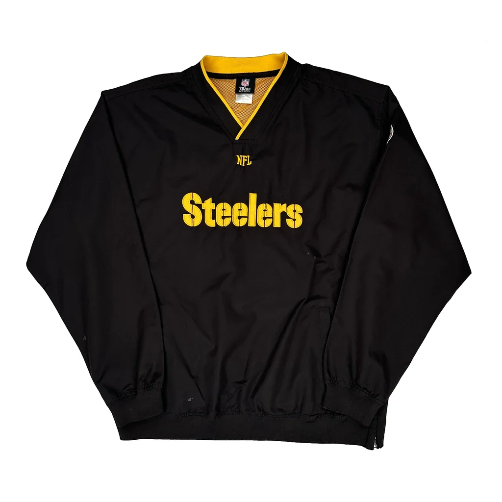 Steelers Nfl Windbreaker - Large Black Polyester