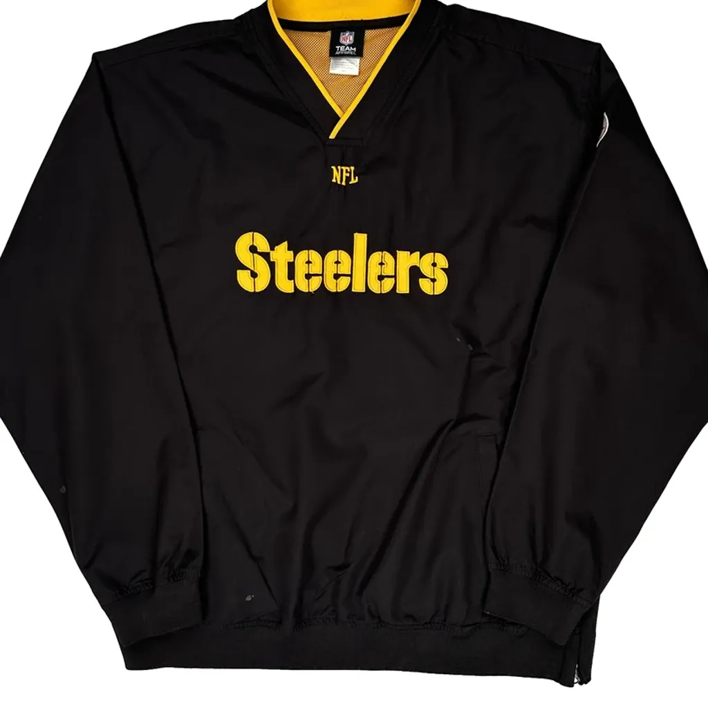 Steelers Nfl Windbreaker - Large Black Polyester - Image 4