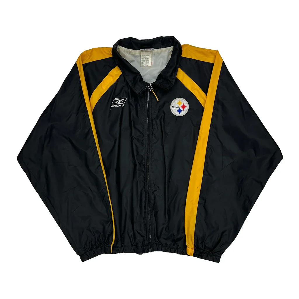 Steelers Reebok Nfl Windbreaker - XL Black Nylon