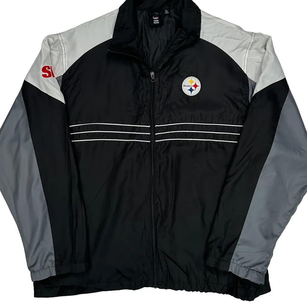 Steelers Reebok Football Windbreaker - XL Black Polyester - Image 4