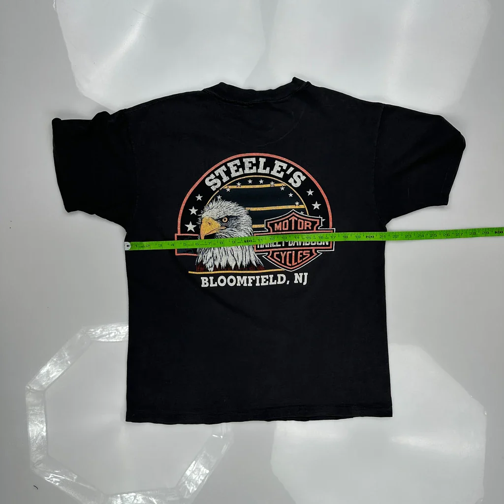 Steele'S Bloomfield, Nj Harley Davidson Graphic T-Shirt - Medium Black Cotton - Image 3