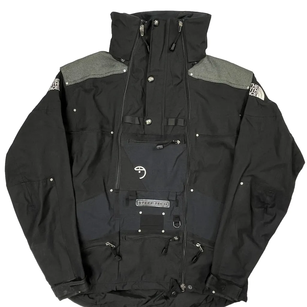 Steep Tech The North Face Graphic Ski Jacket - Large Black Polyester - Image 4