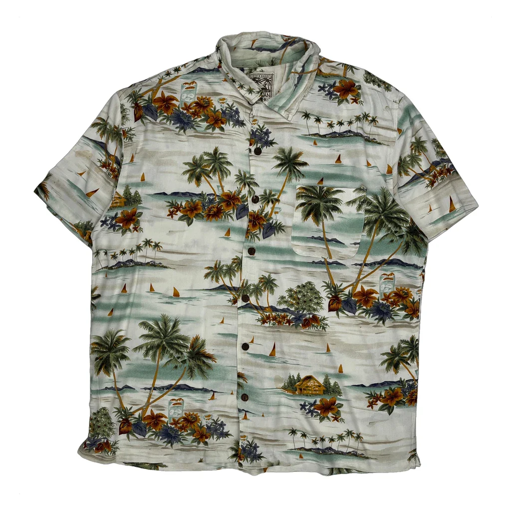Steve & Barry Floral Hawaiian Shirt - XL Multicoloured Viscose