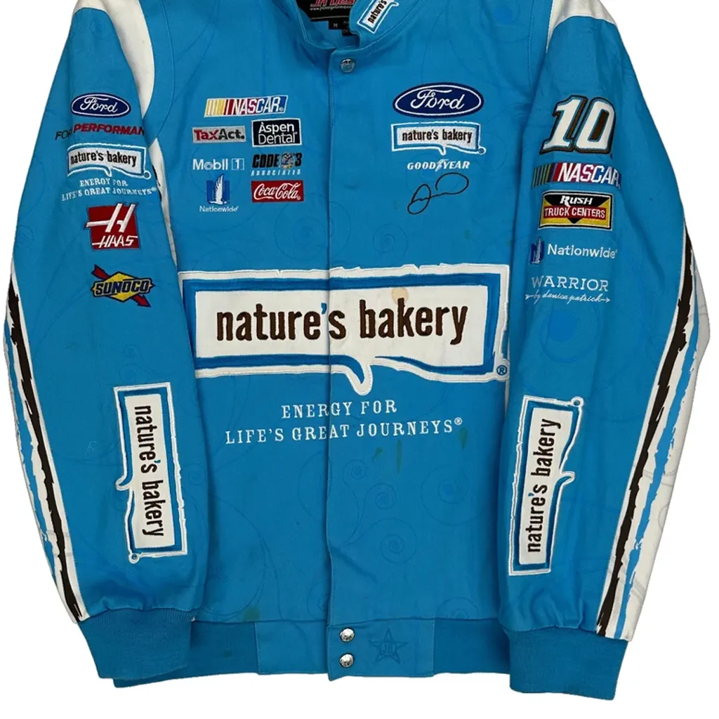 Stewart-Haas Racing Jh Designs Nascar Bomber Jacket - Medium Blue Polyester - Image 5