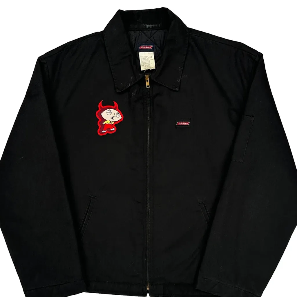 Stewie Griffin Dickies Cartoon Jacket - Large Black Polyester - Image 4