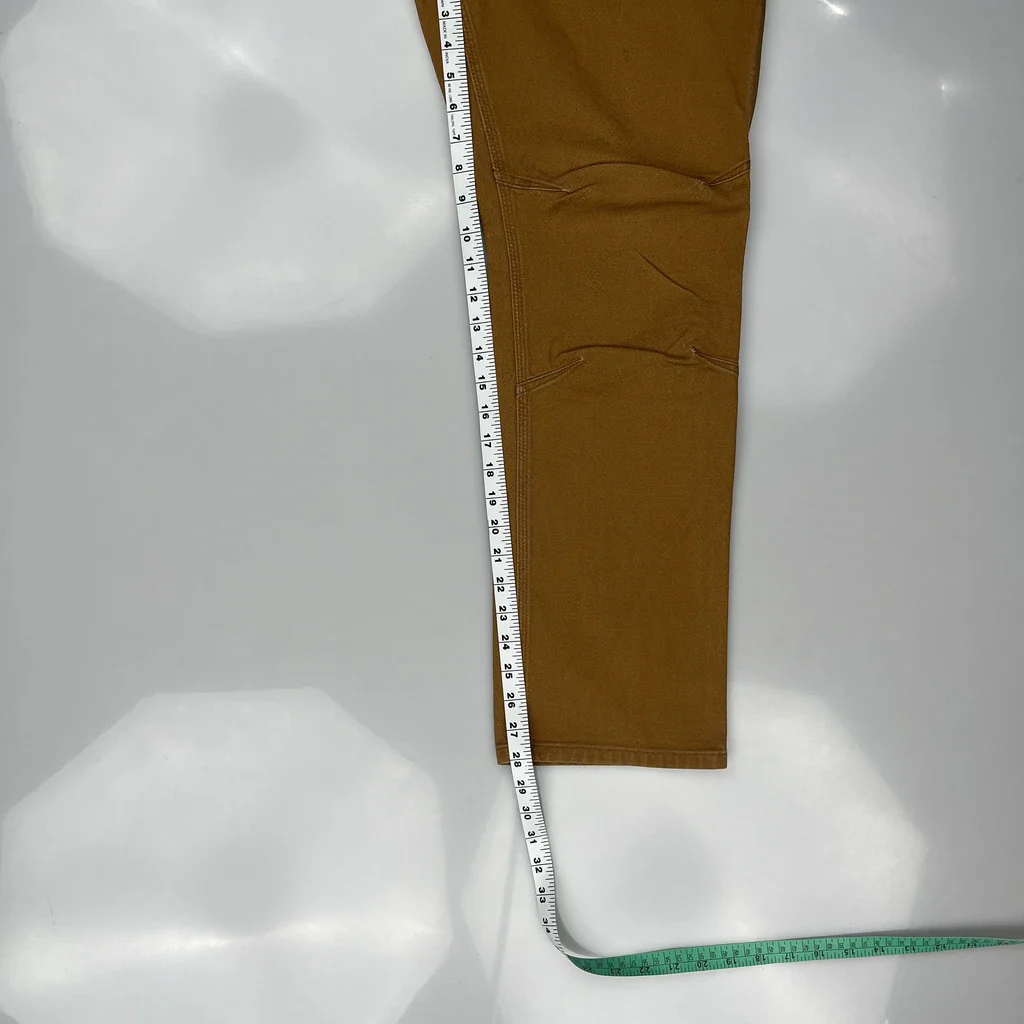 Straight Fit Carhartt Carpenter Trousers - 32W 28L Brown Cotton - Image 5
