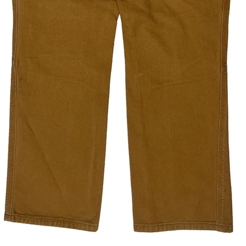 Straight Fit Carhartt Carpenter Trousers - 32W 28L Brown Cotton - Image 7