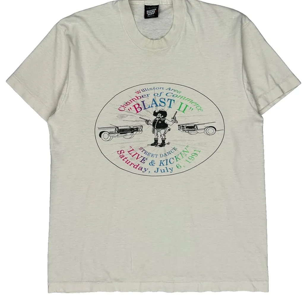 Street Dance Event Screen Stars Graphic T-Shirt - Large White Cotton Blend - Image 4