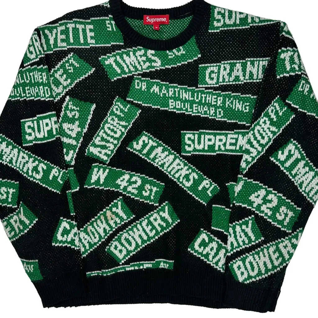 Street Signs Supreme Sweater - Medium Black Cotton - Image 4