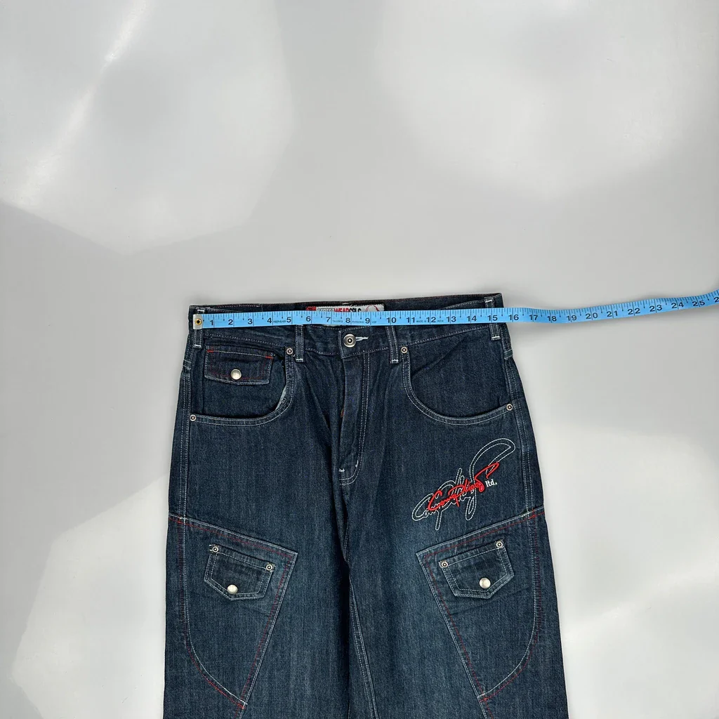 Streetwear Complices Baggy Cargo Jeans - 31W 32L Blue Cotton - Image 3