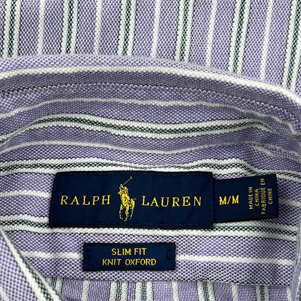Striped Ralph Lauren Slim Fit Shirt - Medium Purple Cotton - Image 3
