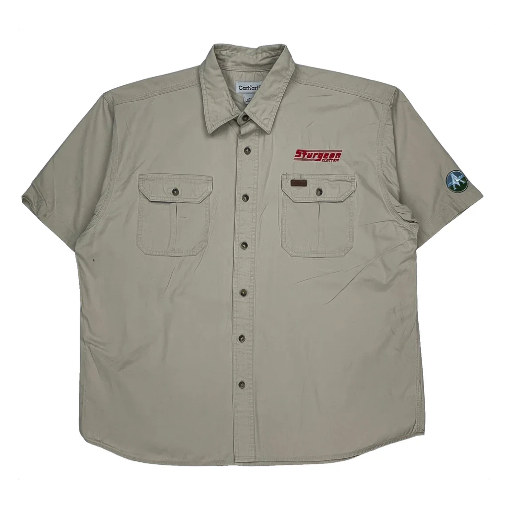 Sturgeon Electric Carhartt Short Sleeve Shirt - XL Beige Cotton