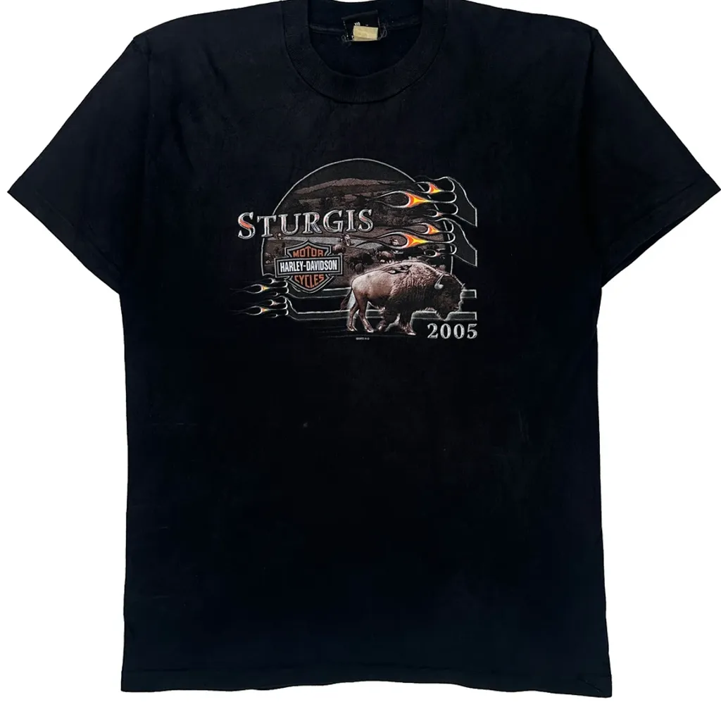 Sturgis 2005 Harley Davidson Graphic T-Shirt - Large Black Cotton - Image 4