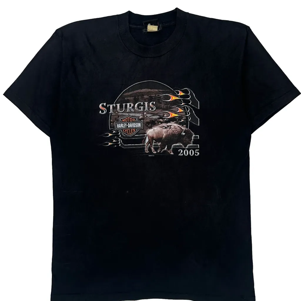 Sturgis 2005 Harley Davidson Graphic T-Shirt - Large Black Cotton - Image 5