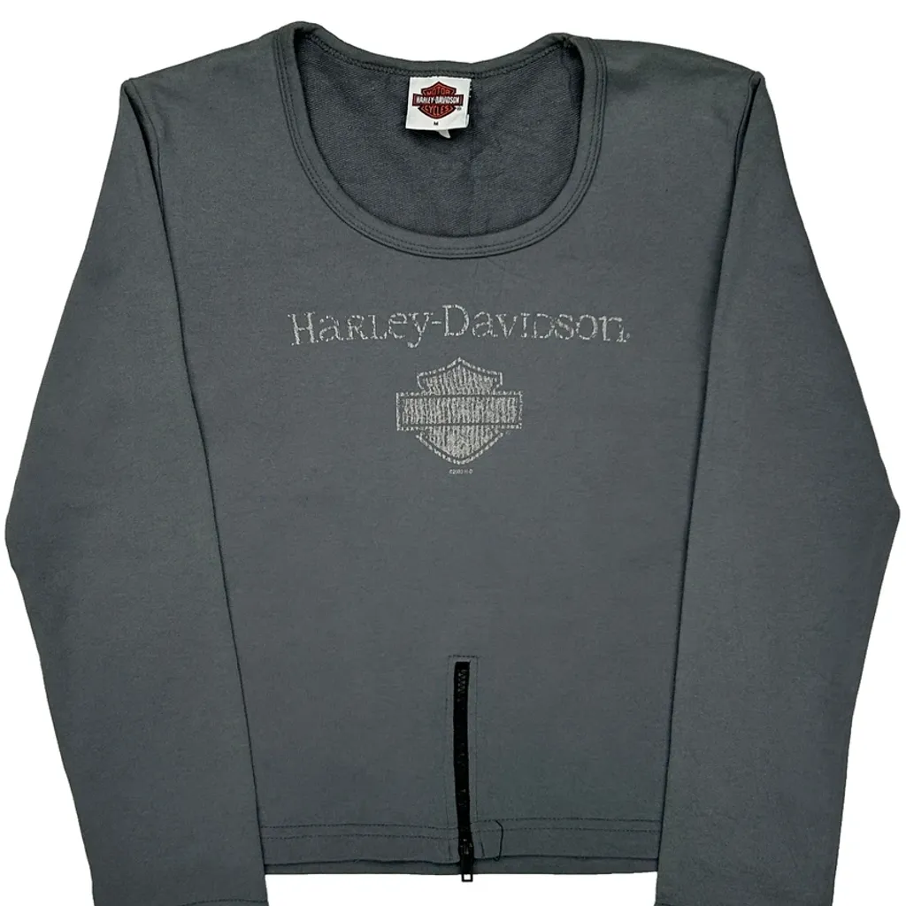Sturgis Harley Davidson Graphic Long Sleeve T-Shirt - Medium Grey Cotton - Image 5